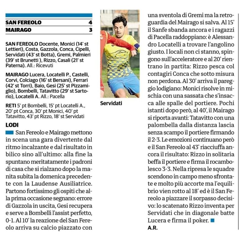 San Fereolo – Mairago del 29/01/2023